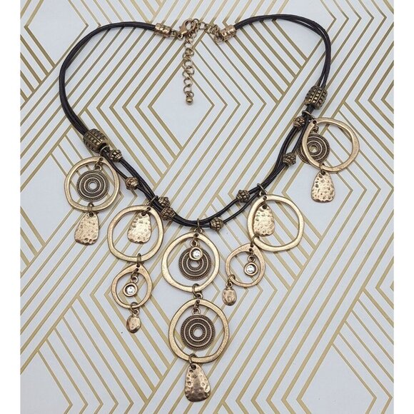 2 Piece Fashion Jewelry Set Dangle Pendant Necklace & Matching Disc Earrings - Picture 7 of 7